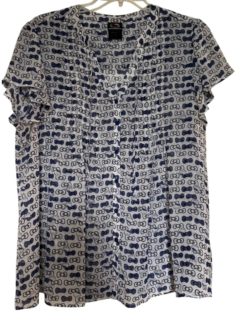 Women’s Torrid Sanrio Hello Kitty Blue Bow Blouse Sz 1